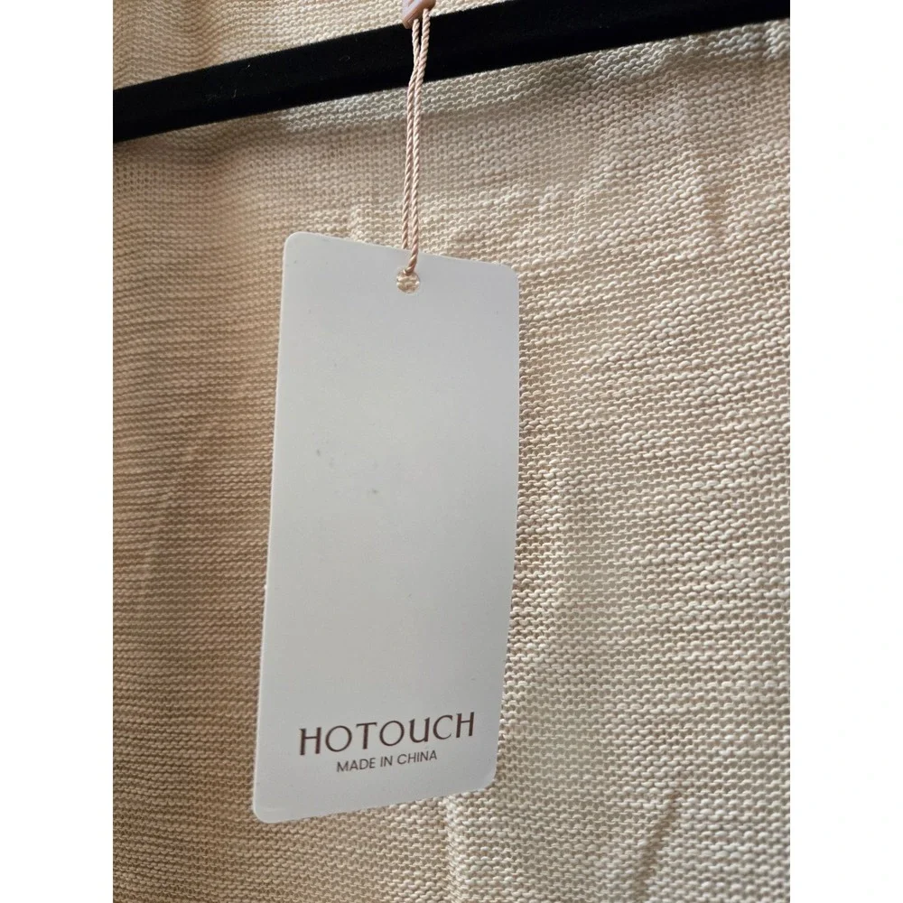 HOTTOUCH Women's Beige Knit Short Sleeve Open Front Cardigan‎ Sweater Size S